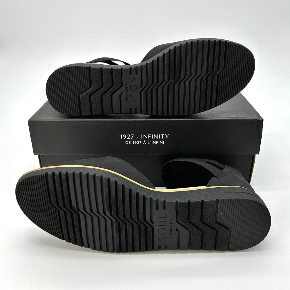 SOUL Naturalizer Intro Womens Flats Size 9 M Black Ankle Strap Low Wedge NEW - Picture 5 of 7